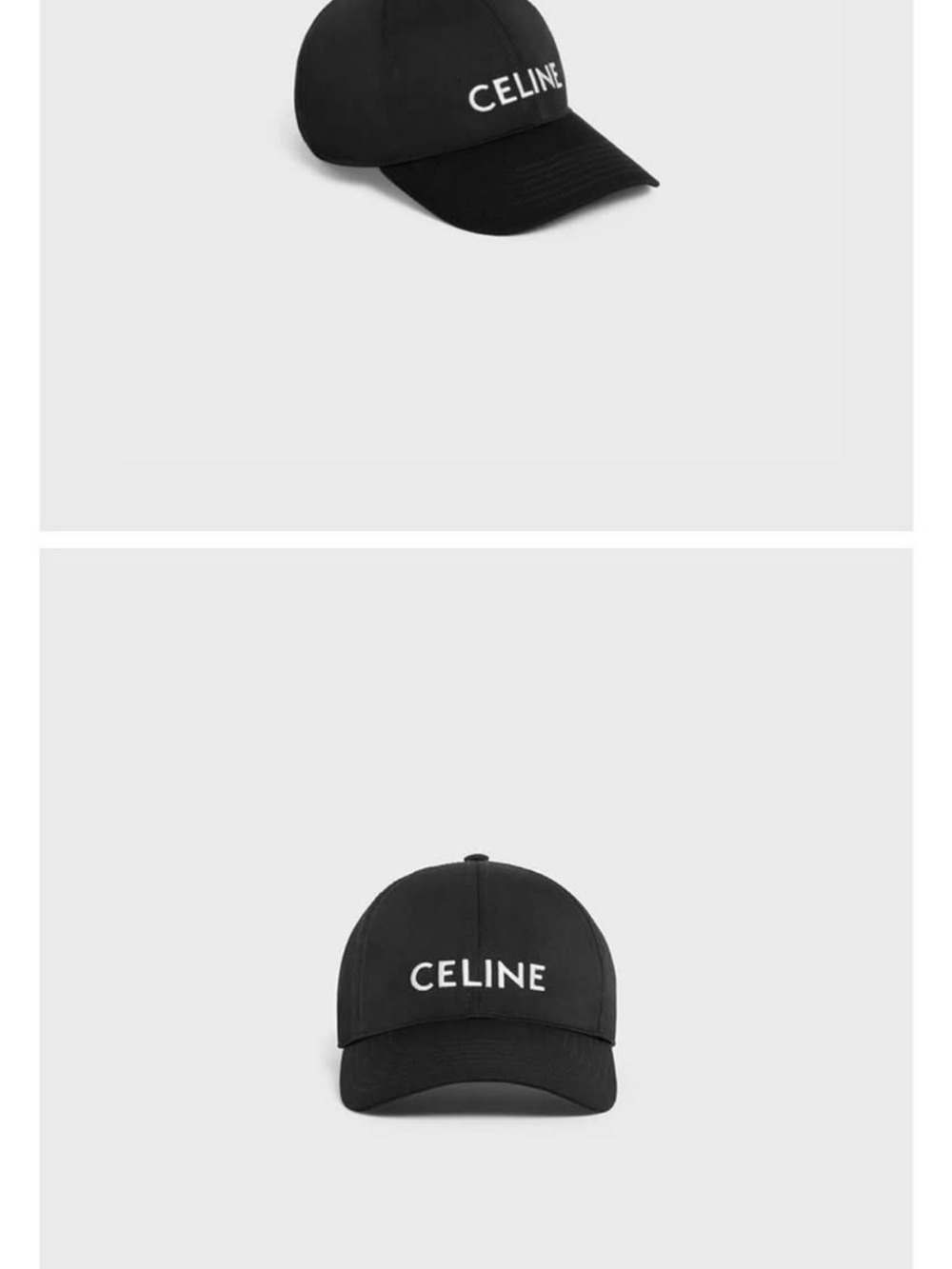 Celine Black Baseball Cap with White Logo